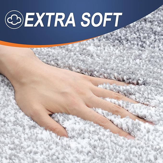 OLANLY Bathroom Runner Rugs 47x17, Extra Soft Absorbent Microfiber Bath Rugs, Rubber Backing, Quick Dry, Washable Bath Mats for Bathroom Floor, Tub and Shower, Home Decor Accessories, Light Grey