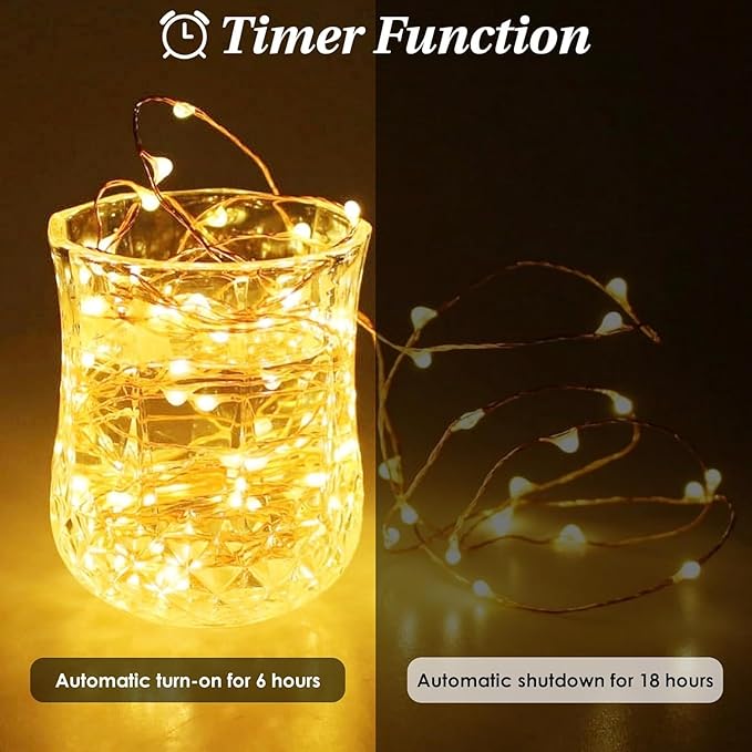 6 Pack Total 120FT 360LED Fairy Lights Battery Operated with Rmote, Waterproof Twinkle Lights with Timer Indoor Outdoor, Cuttable String Light for Bedroom, Classroom, Wedding, DIY, Christmas Decor