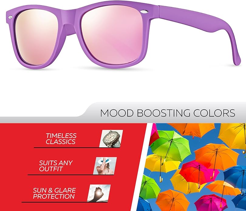 Retro Rewind Polarized Sunglasses for Men and Women - UV Protection Classic Sun Glasses
