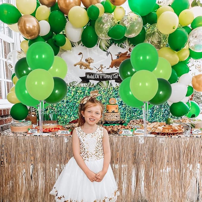 TONIFUL 4 Green Table Centerpiece Balloons Stand Kit with Green Balloons for Forest Wild Theme Party Baby shower Birthday,St. Patrick's Day,Christmas Party,Easter,Supplies Decorations