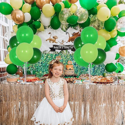 TONIFUL 4 Green Table Centerpiece Balloons Stand Kit with Green Balloons for Forest Wild Theme Party Baby shower Birthday,St. Patrick's Day,Christmas Party,Easter,Supplies Decorations