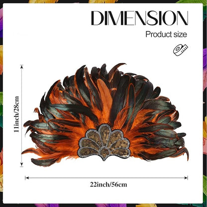 Women's Carnival Feather Headpieces Sequin Headdress for Wedding Masquerade Party Cosplay Feather Headbands