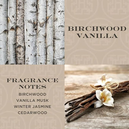 HomeWorx by Slatkin & Co - Birchwood Vanilla - Premium Scented 18oz 4 Wick Candle - Long-Lasting Jar Candle, 30-55 Hours Clean Burn Time - Birchwood, Vanilla, Jasmine, & Cedarwood