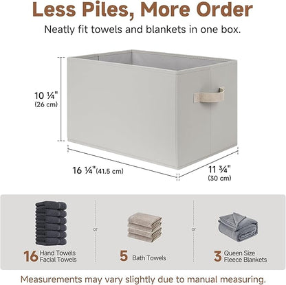 StorageWorks Storage Baskets for Shelves, Fabric Storage Bins, Closet Organization and Storage Baskets, Organizer Bins for Clothes, Light Gray, Extra Large, 3-Pack