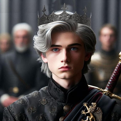King Crowns Metal Hair Band for Men Gold Crowns and Tiara for Theme Birthday Party Costume Accessories