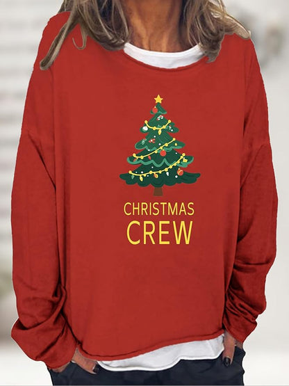 LOAIHA Merry Christmas Sweatshirt Crewneck Snowman Graphic Shirts Christmas Tree Sweater Long Sleeve Xmas Hoodie Pullover