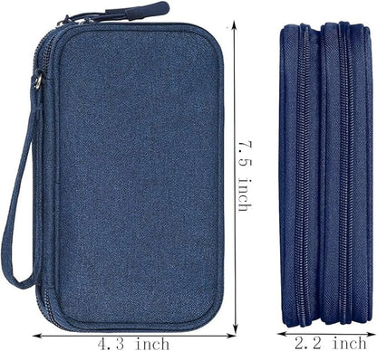 Dealcase Universal Electronics Accessories Case, Waterproof Portable Cable Organizer Bag, Multifunctional Travel Digital Accessories Storage Bag, Navy Blue