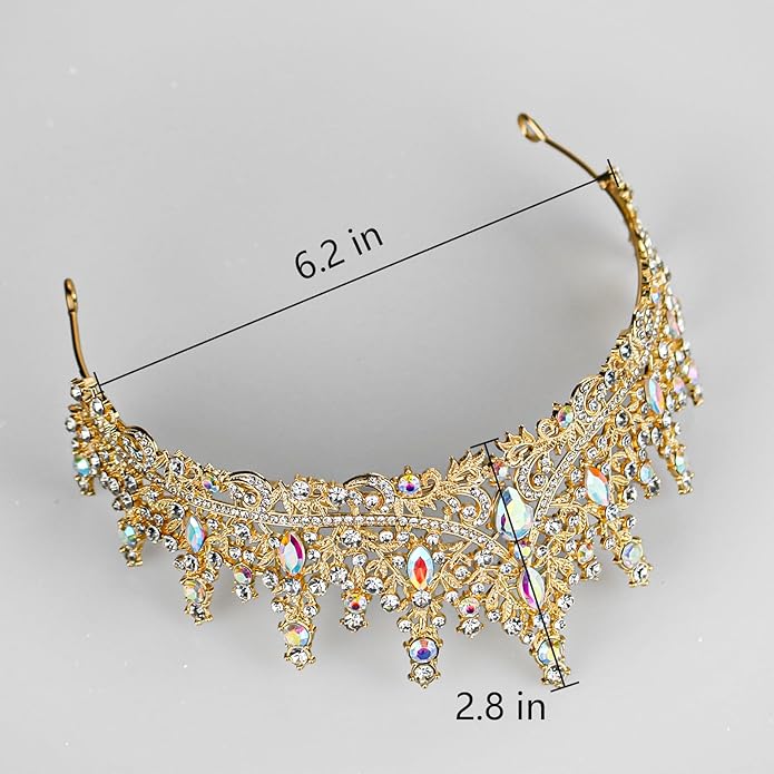 Tiaras and Crowns for Women Crystal Princess Tiaras Rhinestone Queen Crowns For Wedding Bridal Birthday Prom Pageant Party (Tiara 100)