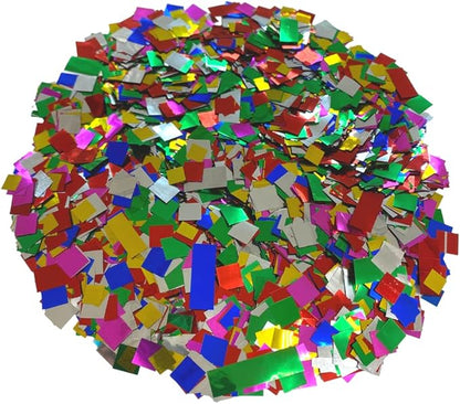 Ultimate Confetti, Fluttering Multicolor Mylar Shiny Foil Metallic Confetti Squares - Lightweight and Slow-Falling Party Confetti for Cannon and Launcher Use - Best for Celebrations - 1 lb, 16 oz