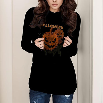 Halloween Sweatshirts For Women Long Sleeve Spooky Graphic Sweatshirts Pumpkin Pullover Halloween Party Club Wear