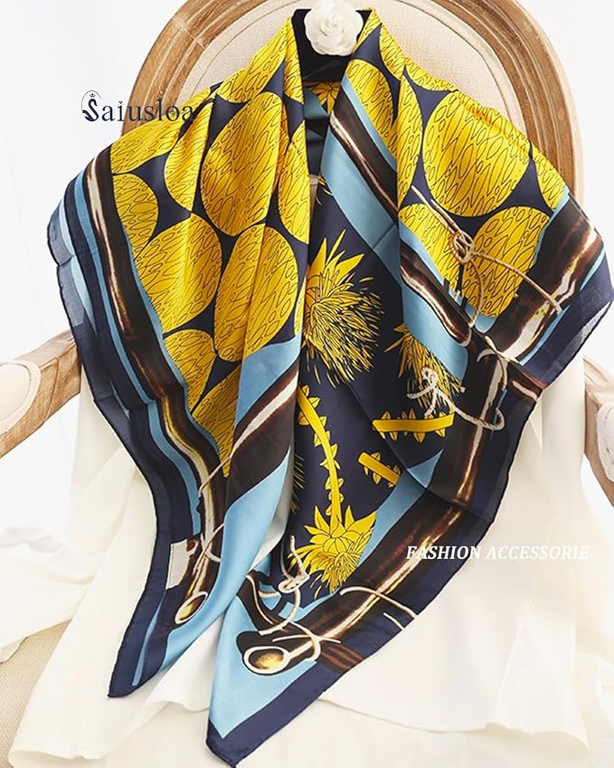 Neck Scarf For Womens Silky Head Scarves Hair Bandanas Square Scarf Fashion Accessories lightweight