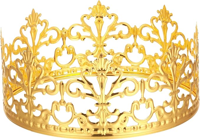 Maitys 6 Pack King and Queen Crowns Royal King Crown Gold Jeweled Costume Accessories for Men Women Birthday Party Halloween Cosplay Costume
