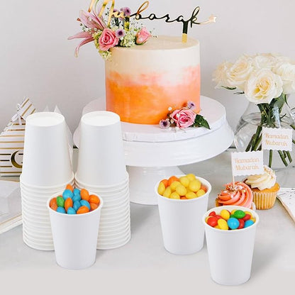 180 Count Paper Cups 8 oz, Disposable Coffee Cups Bulk, Thickened Durable Drinking Cups for Hot or Cold Beverage, Home, Office, Party, Business, Events