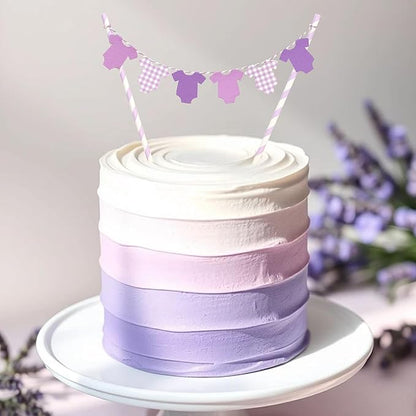 Purple Baby Shower Cake Topper - Purple Bodysuit Gingham Cake Topper,Gender Reveal Decor,Baby Shower Cake Decorations,Gingham Onesie Party Decorations (purple)
