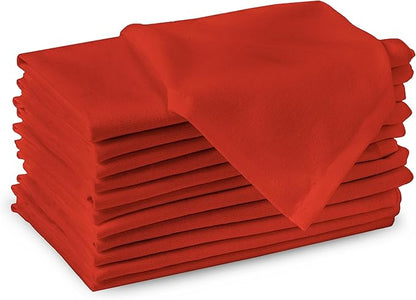 Encasa XO Brick Cloth Napkins Set of 12, 17"x17" | Solid Color Cotton Dinner Napkins | Washable & Reusable Napkins for Dining Table Fall Decoration, Holiday & Christmas Festivals