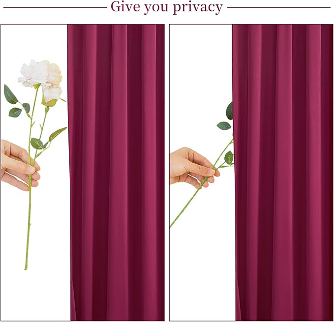4 Panels Burgundy Backdrop Curtain for Parties Wedding Wrinkle Free Maroon Photo Curtains Backdrop Drapes Fabric Decoration for Birthday Engagement Ceremony 20ft(W) x 10ft(H)