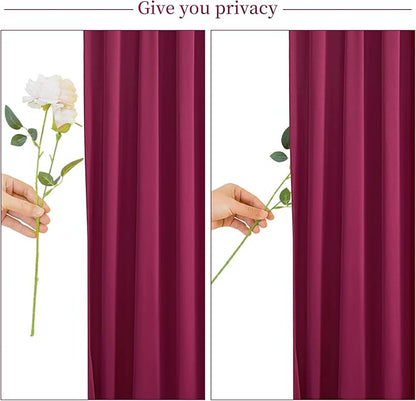 10x10 Burgundy Backdrop Curtain for Parties Wedding Wrinkle Free Maroon Photo Curtains Backdrop Drapes Fabric Decoration for Birthday Engagement Ceremony 5ft x 10ft,2 Panels