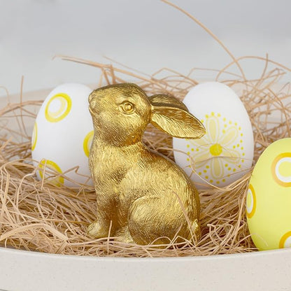 MAIBAOTA Golden Polyresin Bunny Decor Easter Decoration for Home Spring Decoration for Home Table Decor Rabbit Figurines