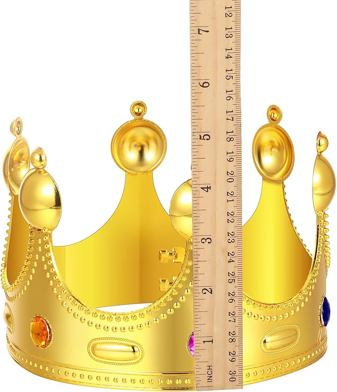 Maitys 6 Pack King and Queen Crowns Royal King Crown Gold Jeweled Costume Accessories for Men Women Birthday Party Halloween Cosplay Costume