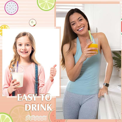 Tessco for you 600 Pcs 9.84 Inch Smoothie Straws Bulk Disposable Bubble Tea Straws Large Plastic Individually Wrapped Colorful for Tall Homemade Milkshakes (Morandi Color)