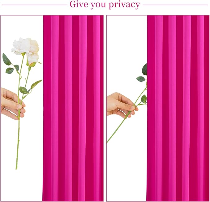 10x10 Fuchsia Backdrop Curtain for Parties Birthday Party Wrinkle Free Hot Pink Photo Curtains Backdrop Drapes Fabric Decoration for Wedding 5ft x 10ft,2 Panels