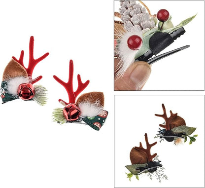 TOECWEGR Christmas Reindeer Antlers Headband Hair Clips Hair Hoop Girl Holiday Beauty Headdress