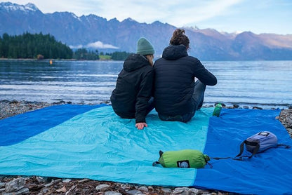 WEKAPO Beach Blanket Sandproof Waterproof, Extra Large Beach Mat, Oversized & Compact Sand Free Mat Quick Drying, Lightweight & Durable with Stakes & Corner Pockets