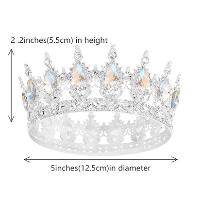Queen Crown Rhinestone Wedding Crowns and Tiaras for Women Costume Party Hair Accessories Princess Birthday Crown Crystal Bridal Crown (Silver Crown-Moonlight)