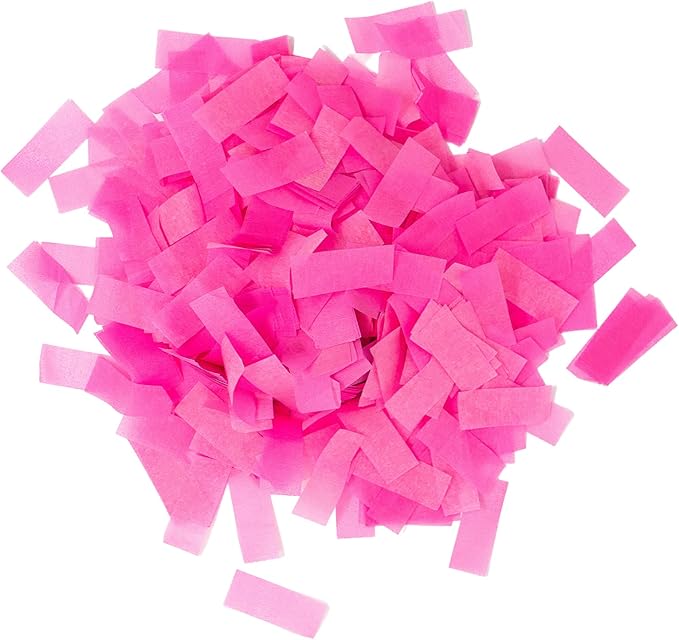 UV Glow Biodegradable Tissue Confetti, Pink Color – Ultimate Confetti Fluttering Tissue Paper for Confetti Cannon and Launcher Use, Table Decorations, and More (20 Handfuls per Bag, 1 lb)