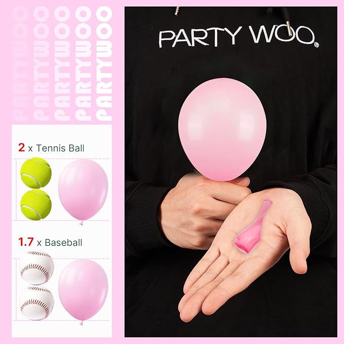 PartyWoo Baby Pink Balloons 50pcs 5 Inch Pastel Pale Light Pink Latex Helium Balloons for Baby Shower Gender Reveal Engagement Bachelorette Easter Bridal Shower Birthday Party Decorations Pink-Q05