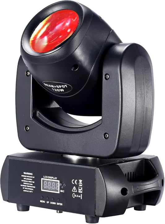 120W LED Moving Head Dj Light Roto Prism Beam Stage Lights 2 Pack, 8 GOBOs 8 Colors DMX 512 12CH Sound for Disco Party Stage Lighting (1)