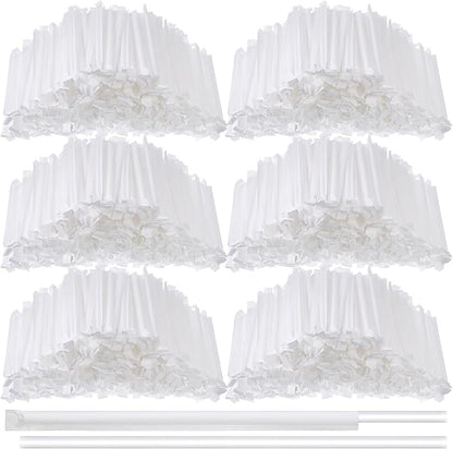 Hoolerry 1500 Pcs Plastic Straws Disposable Individually Wrapped Drinking Straight Long Straws, 0.24" Wide, for Hot and Cold Beverages (10.25 Inch)