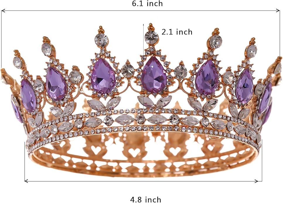 FORSEVEN Queen Crown Rhinestone Wedding Crowns and Tiaras for Women Costume Party Hair Accessories Princess Birthday Crown Crystal Bridal Crown Christmas Decorations Headband