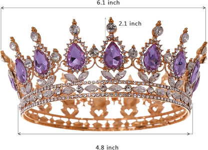 FORSEVEN Queen Crown Rhinestone Wedding Crowns and Tiaras for Women Costume Party Hair Accessories Princess Birthday Crown Crystal Bridal Crown Christmas Decorations Headband