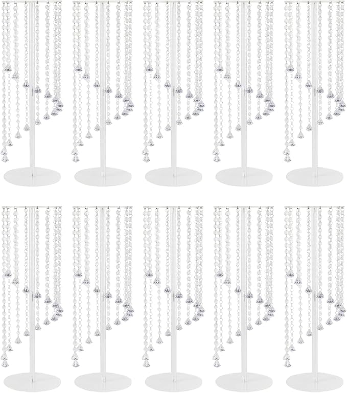 10 Pcs Crystal Flower Stand 23.6in Height Wedding Centerpieces for Table Clear Tall Floral Vases with Thickened Acrylic for Wedding, Birthday, Party, and Dessert Table Decoration
