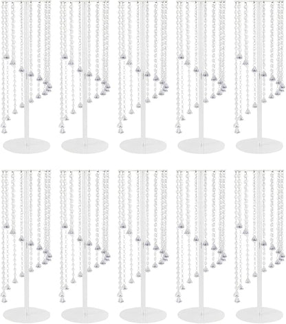 10 Pcs Crystal Flower Stand 23.6in Height Wedding Centerpieces for Table Clear Tall Floral Vases with Thickened Acrylic for Wedding, Birthday, Party, and Dessert Table Decoration