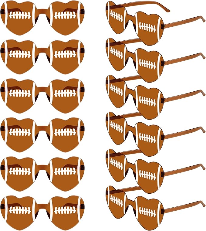 Pibupibu 12/24 Pack Volleyball Softball Football Soccer Gifts for Team Coach Heart Sunglasses Bulk Sports Party Favor Glasses