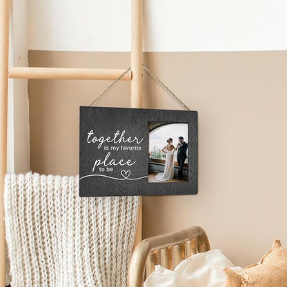 Engagement Picture Frame 8x10, Wedding Picture Frame, Engagement Gifts for Couple, Engaged Gift for Newly, Wedding Gifts for Him Her, Black Together is My Favorite Place Photo Frame 5x7