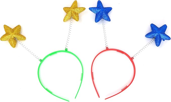 Skeleteen Glitter Antenna Head Boppers - Rainbow Shapes Novelty Headbands - 12 Pieces