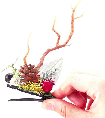 TOECWEGR Christmas Reindeer Antlers Headband Hair Clips Hair Hoop Girl Holiday Beauty Headdress