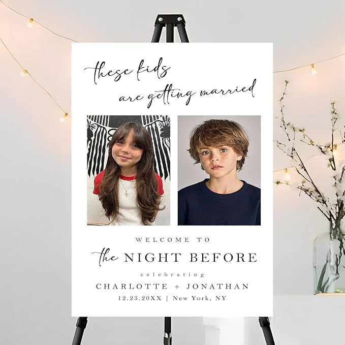 Personalized Rehearsal Dinner Welcome Sign, The Night Before Welcome Sign, Wedding Rehearsal Party Home Decor, Rehearsal Dinner Sign, Elegant Welcome Sign, Wedding Decorations Ceremony #3
