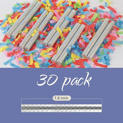 BATTIFE Confetti Wands, 7.8inch Confetti Shoot Poppers, Tissue Paper Flick Flutter Sticks for Wedding Celebrations, Anniversary, Birthday Parties, Colorful (40Pack)
