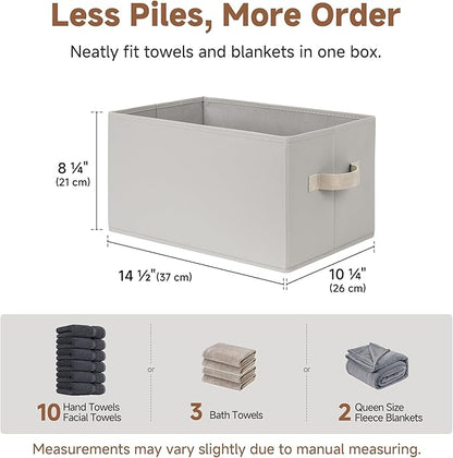 StorageWorks Storage Baskets for Shelves, Fabric Storage Bins, Closet Organization and Storage Baskets, Organizer Bins for Clothes, Light Gray, Large, 3-Pack