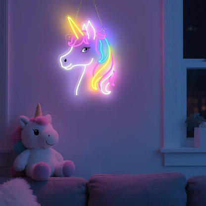 Unicorn Neon Sign, Unicorn Lamp Wall Decor, Dimmable Birthday Party Decorations for Home, Patio, Garden, Restaurants, Hotels, Stores, Clubs, Gift for Friends, Family and Kids