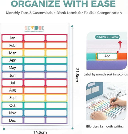 SKYDUE Accordion File Organizer, Expanding File Folder with 12 Pockets, Portable Document Paper Bill Receipt Organizer, Home School Office Supplies, Letter A4 Size Purple