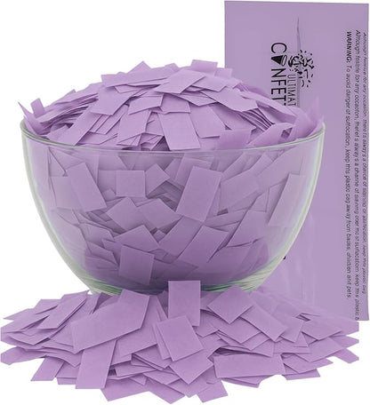 Ultimate Confetti, Lavender Purple Biodegradable Confetti - Rectangular Flame-Resistant and Slow-Falling Tissue Paper Confetti for Cannon and Launcher use – Best for Celebrations - 1 lb, 16 oz