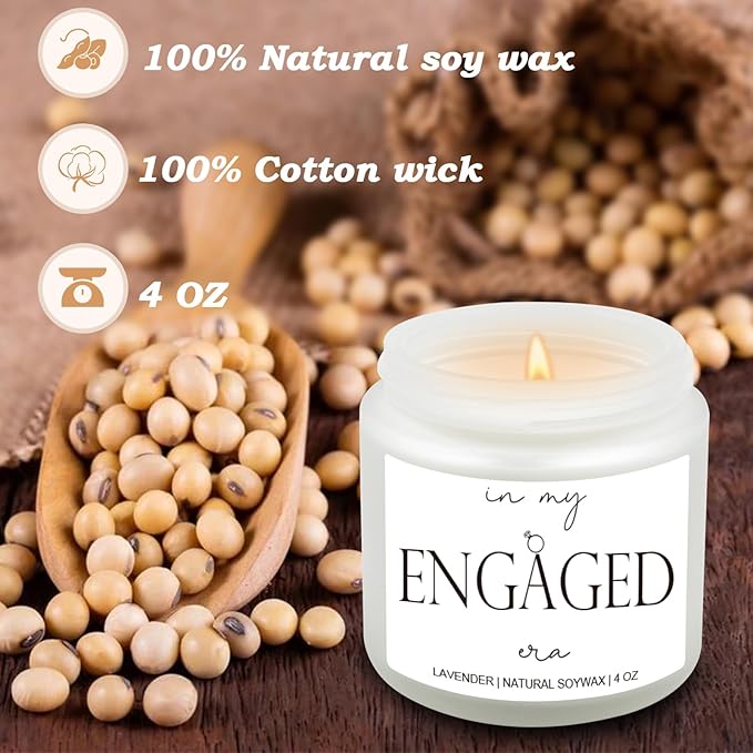 in My Engaged Era Candle - Handmade Lavender Engagement Candle, Wedding Gifts for Couples, Sweet Bride to Be Engagement Gifts for Her