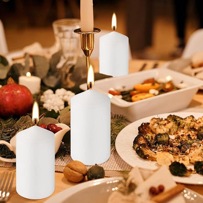 2x4 High White Pillar Candles, Set of 20, Unscented. Bulk Buy. Ideal for Wedding, Emergency Lanterns, Spa, Aromatherapy, Party