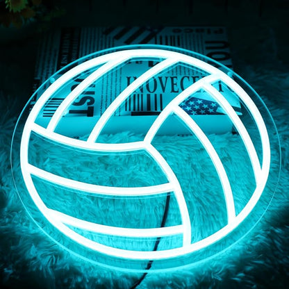 Volleyball Neon Sign for Home Decor, Bedroom, Led, Room, Gym, Sports - Men Women Wall Decor Gift Size 12''