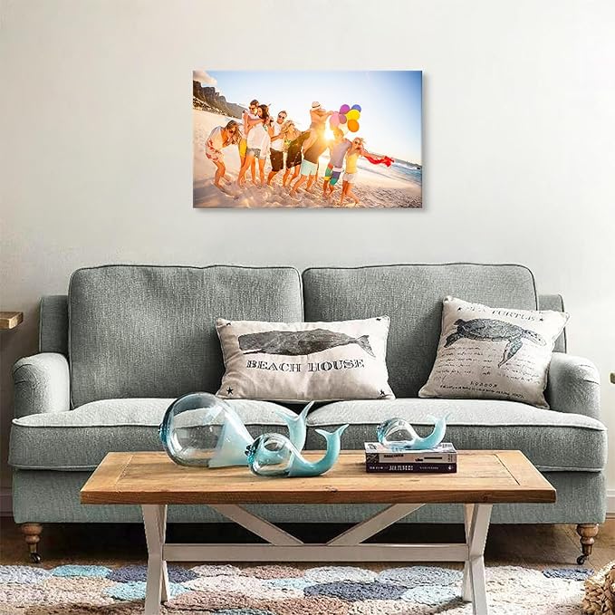 DBLAKI Personalized Custom Canvas Prints - Custom Framed Canvas Prints With Your Photos,Printed Photo To Canvas Wall Art Ideal for Home Decor Gifts Keepsakes 30" x18"